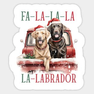 Christmas Labradors Pun Sticker